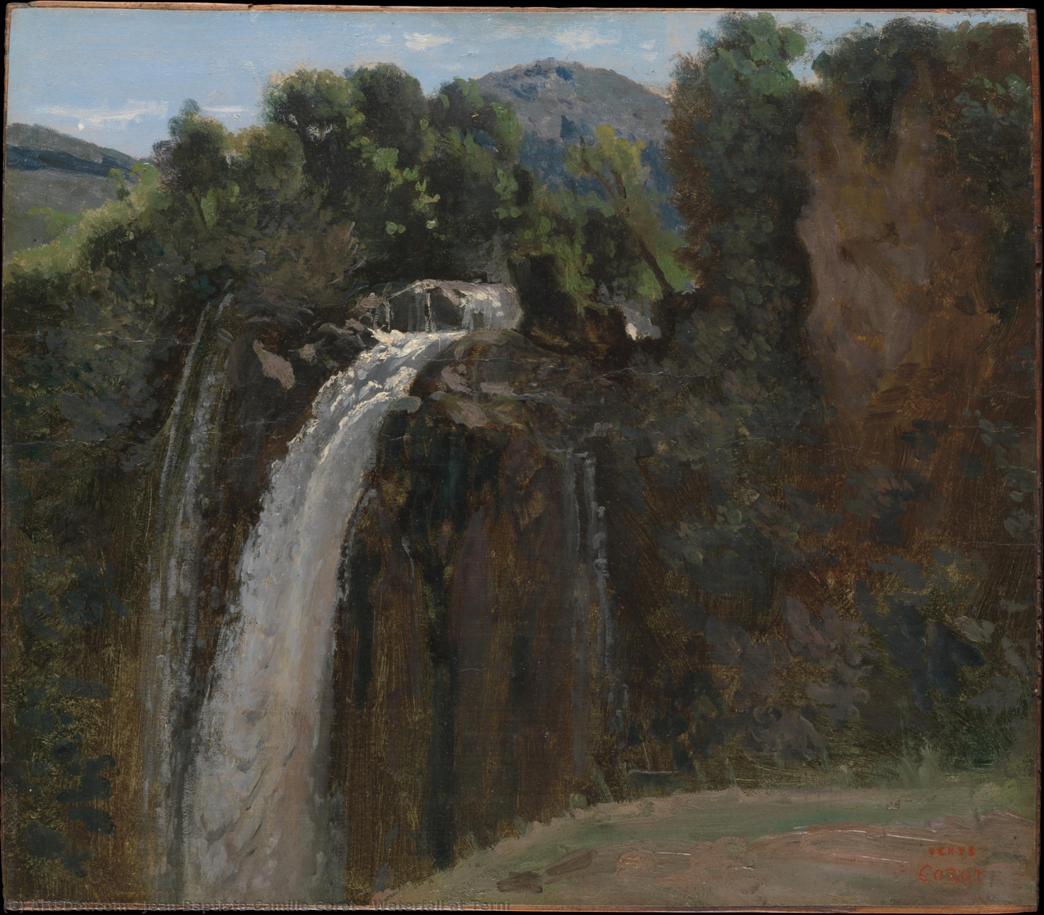 Waterfall At Terni — Jean-baptiste-camille Corot
