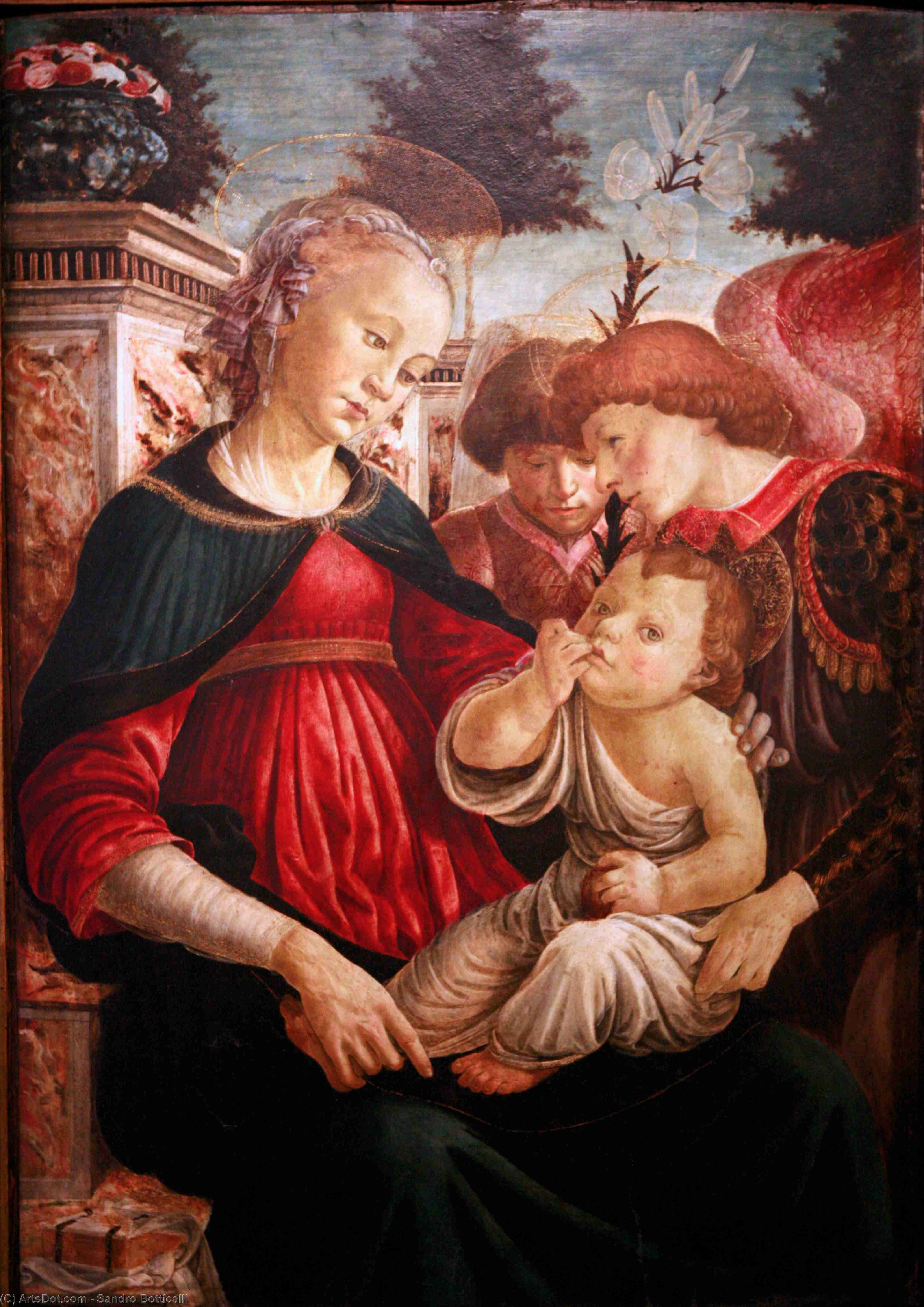Virgin And Child With Two Angels — Sandro Botticelli