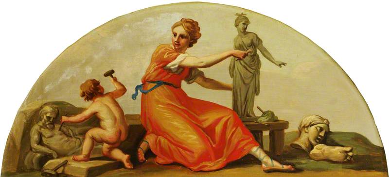 Putto With A Personification Of Sculpture — Antonio Zucchi