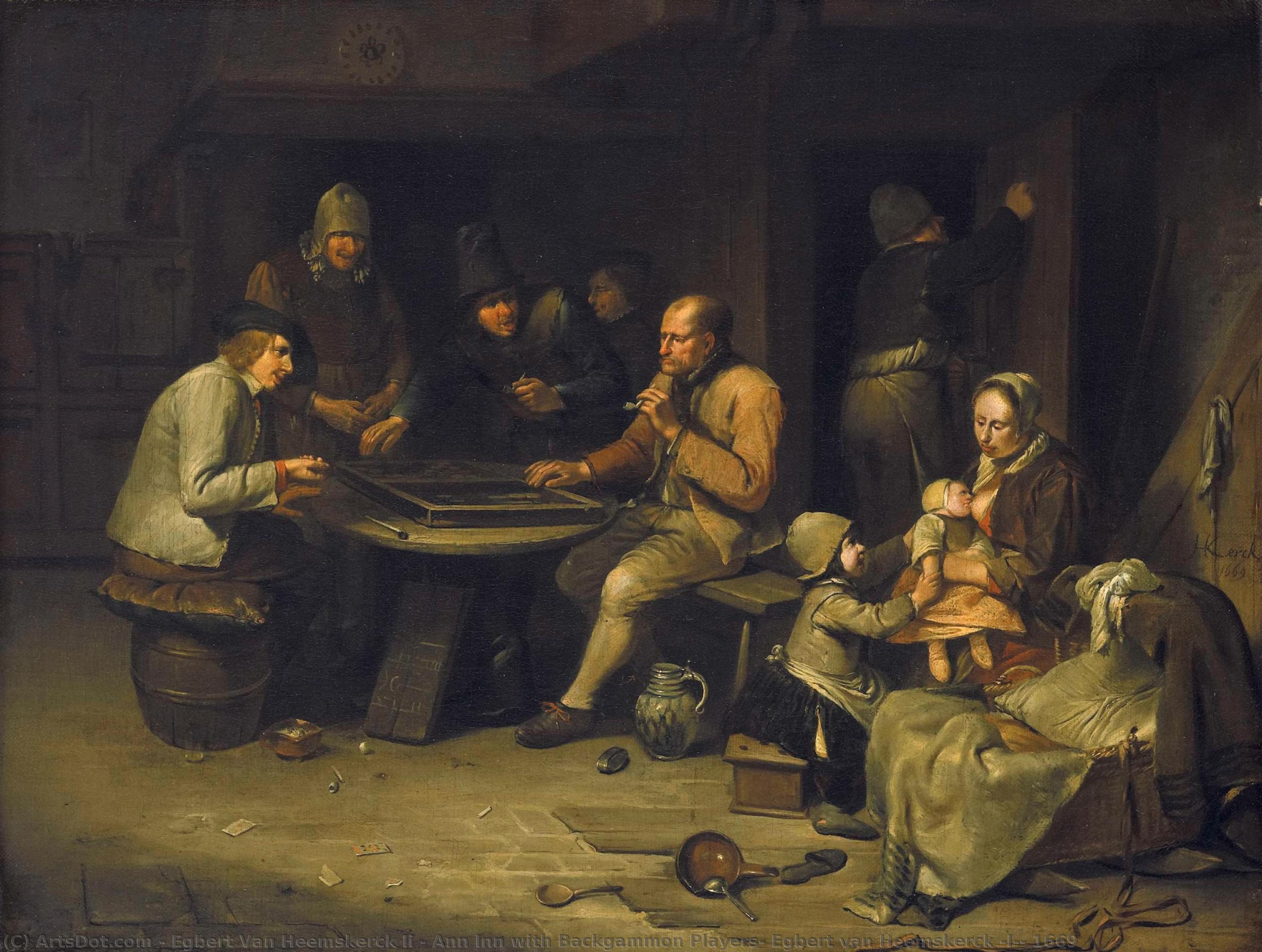 Ann Inn With Backgammon Players, Egbert Van Heemskerck (i), 1669 — Egbert Van Heemskerck Ii