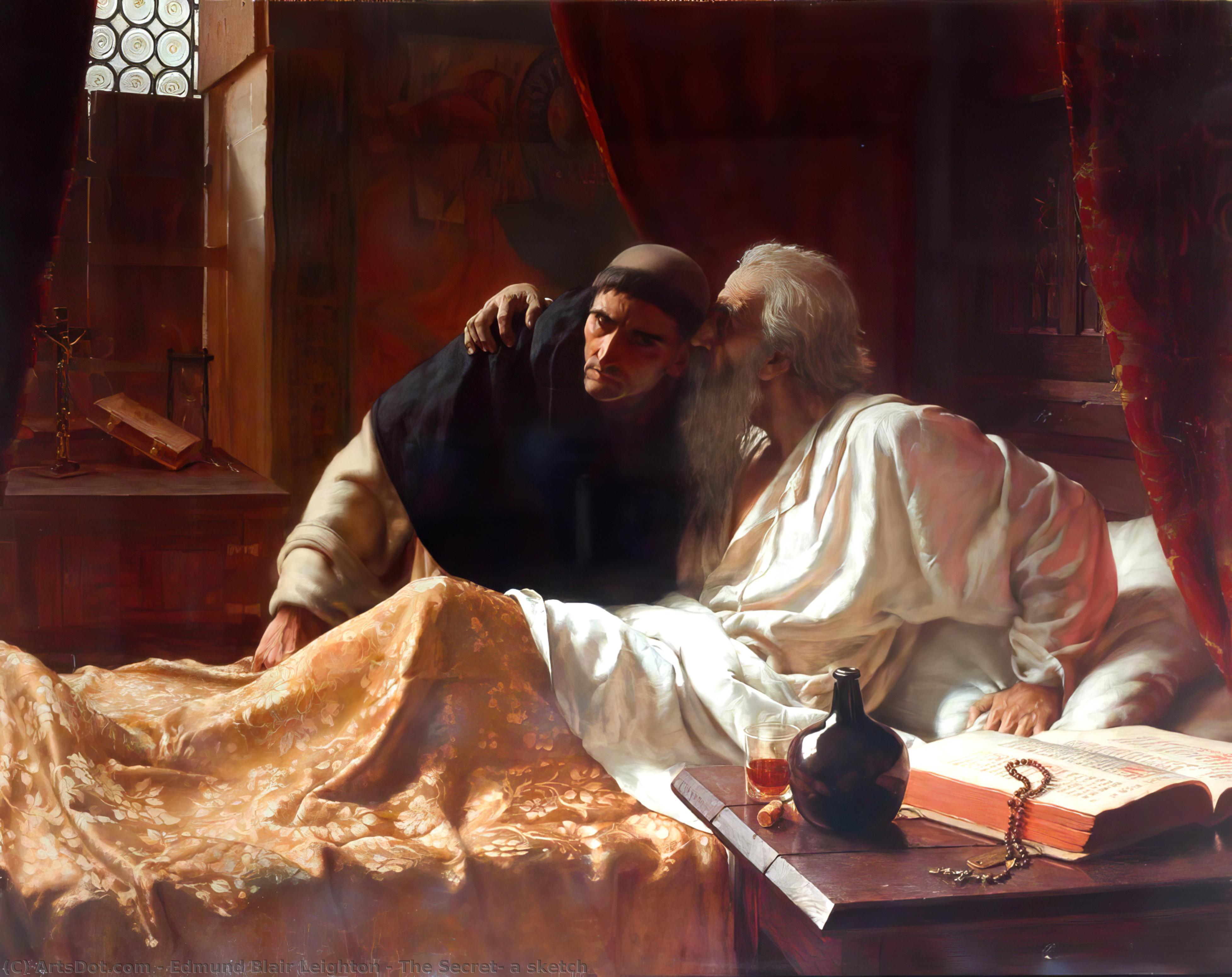 The Secret, A Sketch — Edmund Blair Leighton