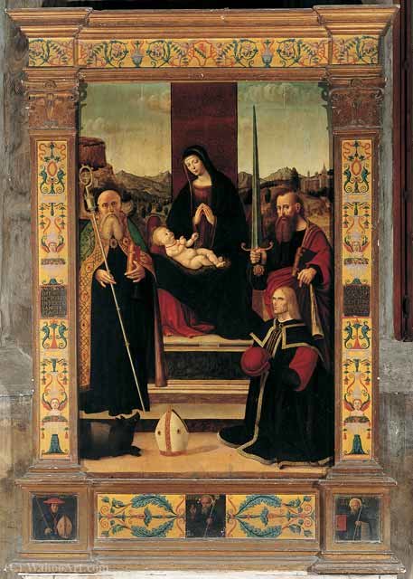 Madonna Col Bambino E I Santi Antonio Abate E Paolo - (1516) — Alessandro Araldi