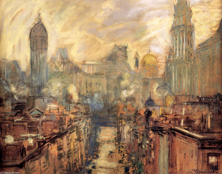 Lower New York From Manhattan Bridge — Arthur Clifton Goodwin