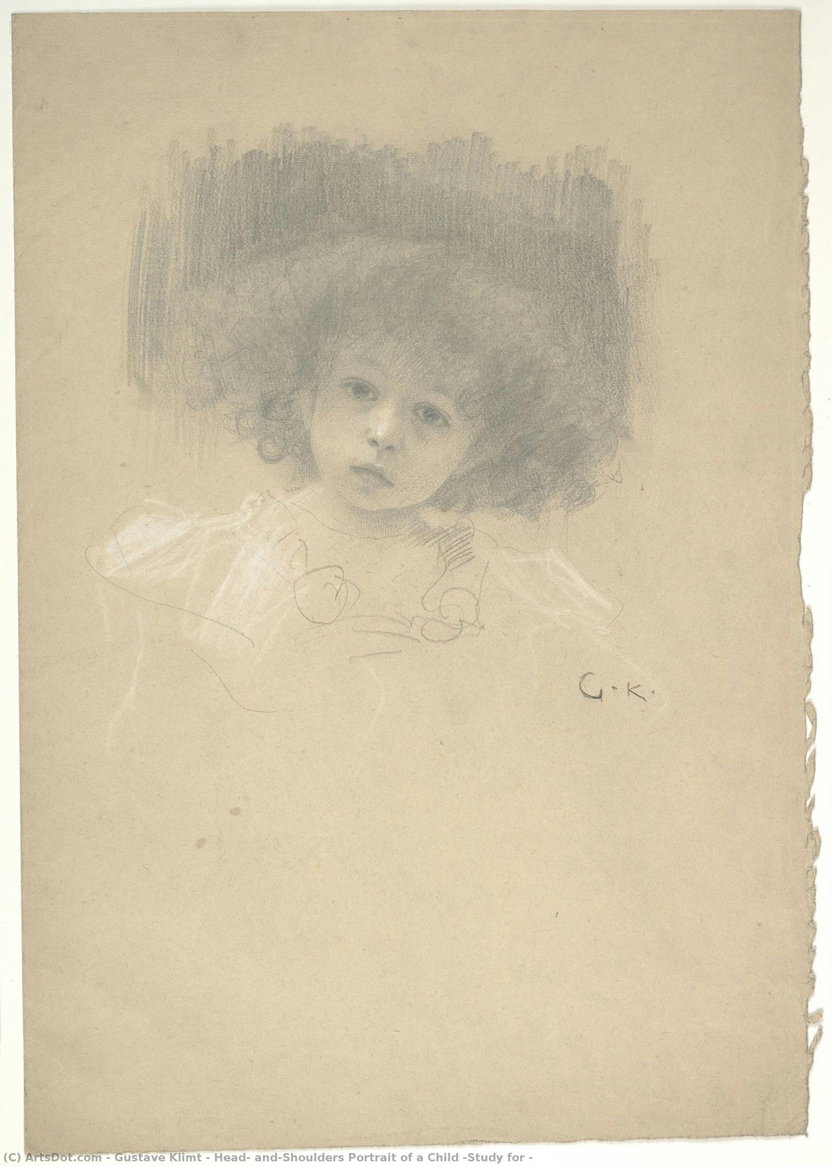 Head- And-shoulders Portrait Of A Child (study For — Gustav Klimt
