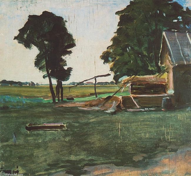 Farm With Shadoof — János Tornyai