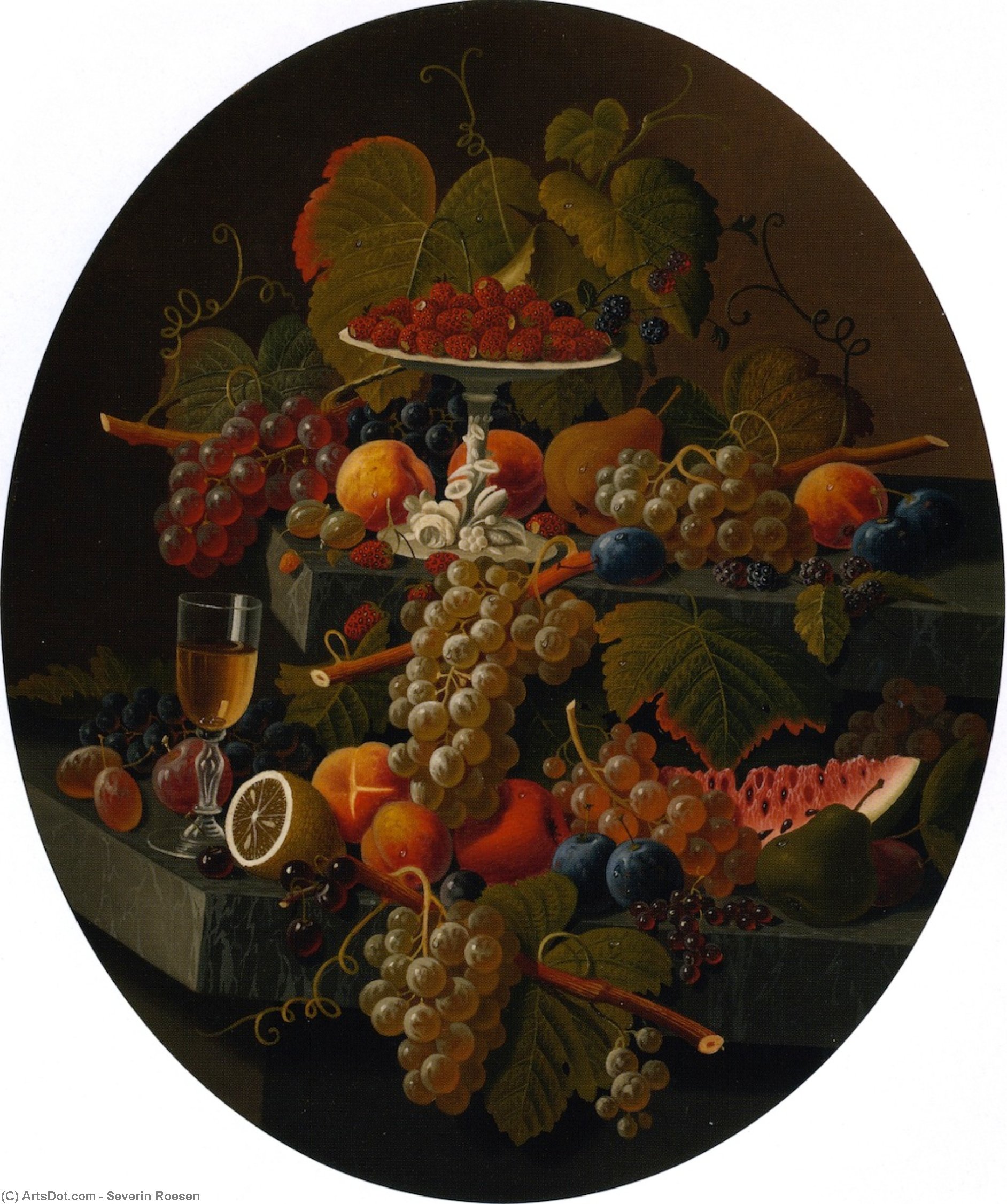 Still Life With Fruit, Two Tiers — Severin Roesen