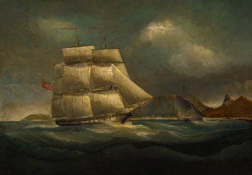 An East Indiaman In Table Bay — Thomas Baines