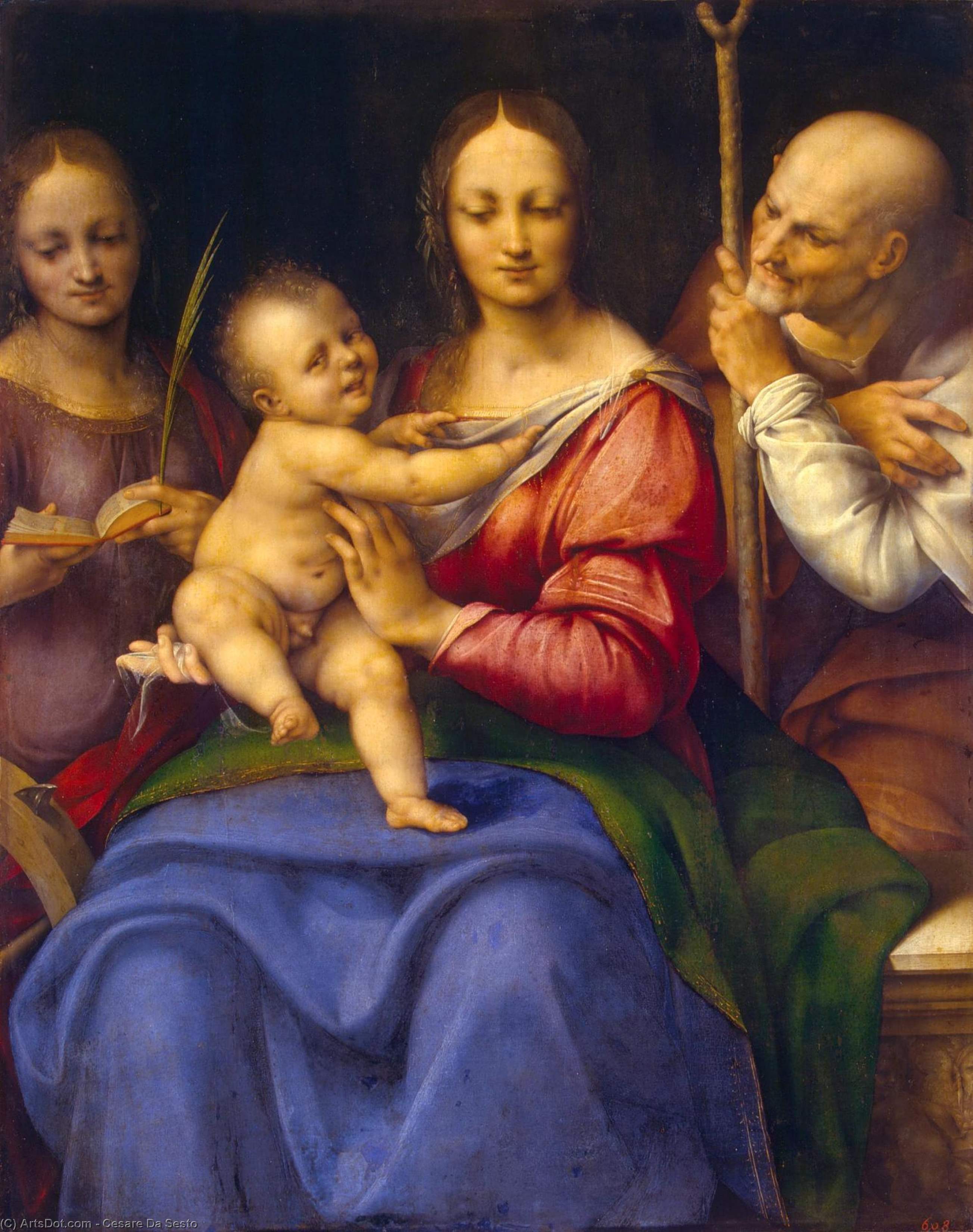Holy Family With St Catherine — Cesare Da Sesto