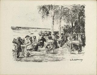 At The Elbe (an Der Elbe) (plate, Folio 21 Verso) From The Periodical Der Bildermann, Vol. 1, No. 10 (aug 1916) — Max Liebermann