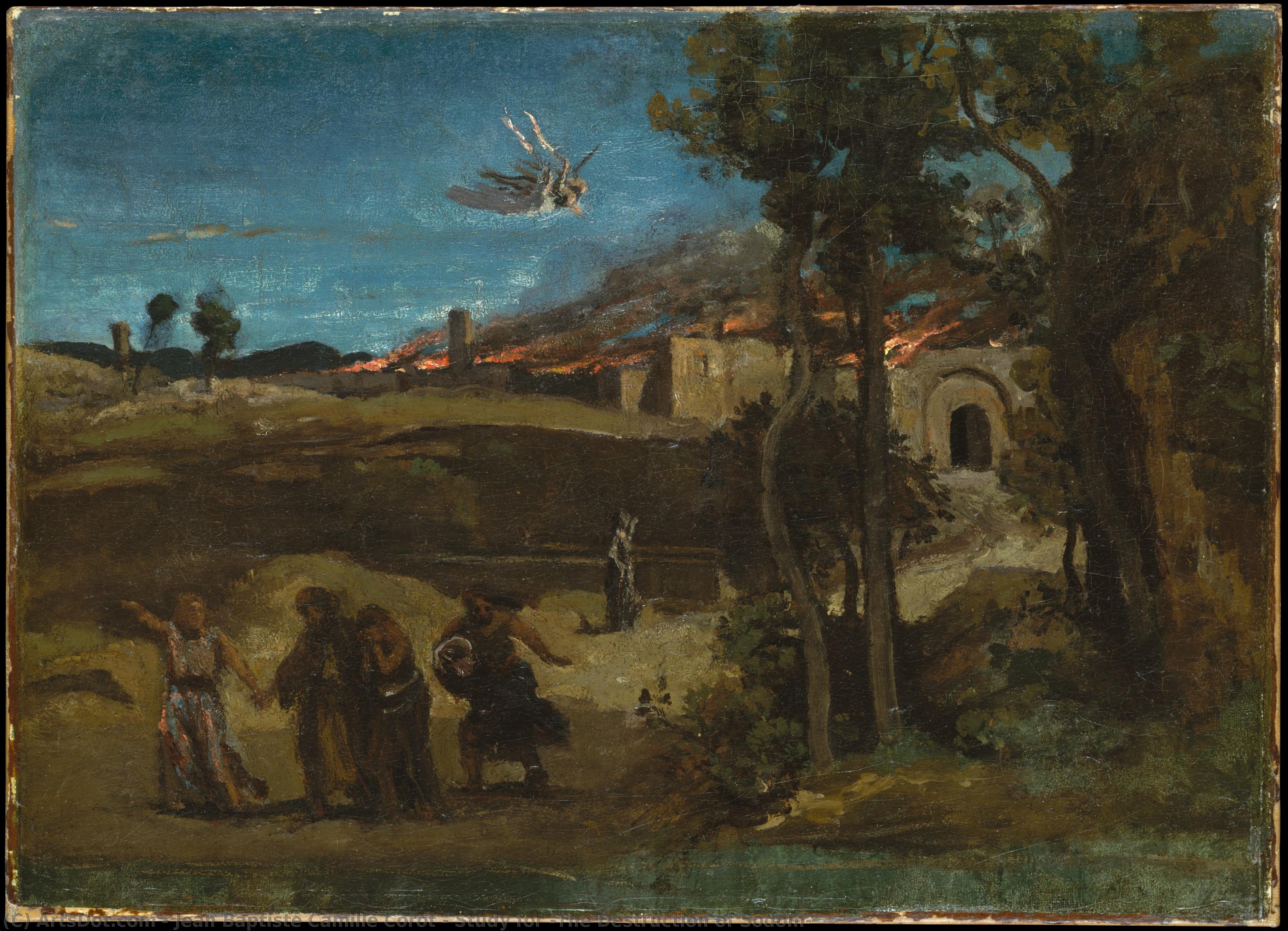Study For "the Destruction Of Sodom" — Jean-baptiste-camille Corot