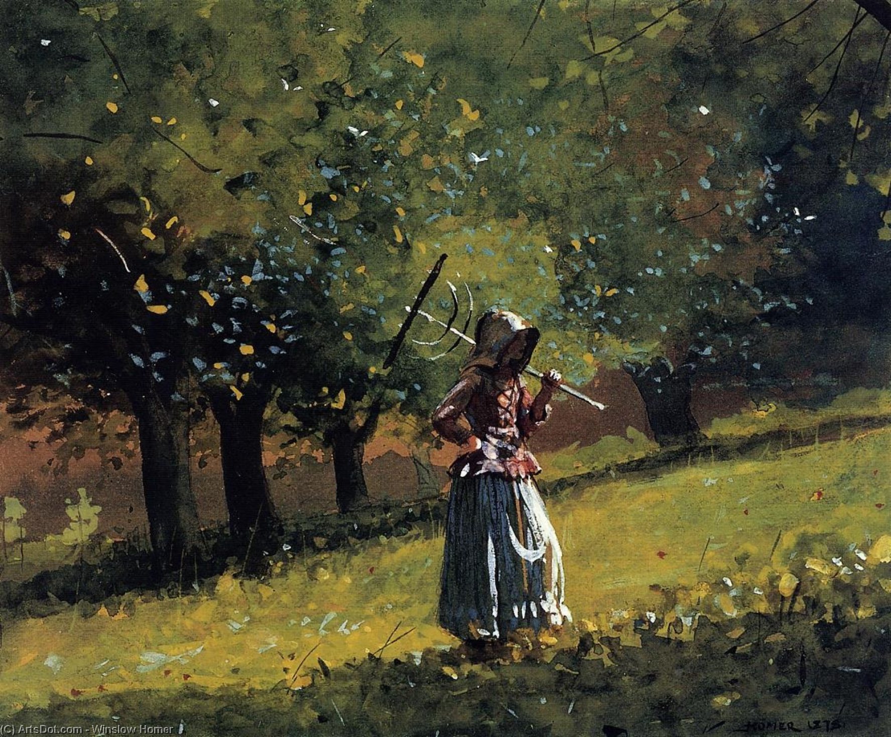 Girl With A Hay Rake — Winslow Homer