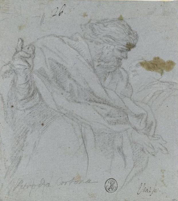 Man Draped, Head Of A Man — Pietro Da Cortona