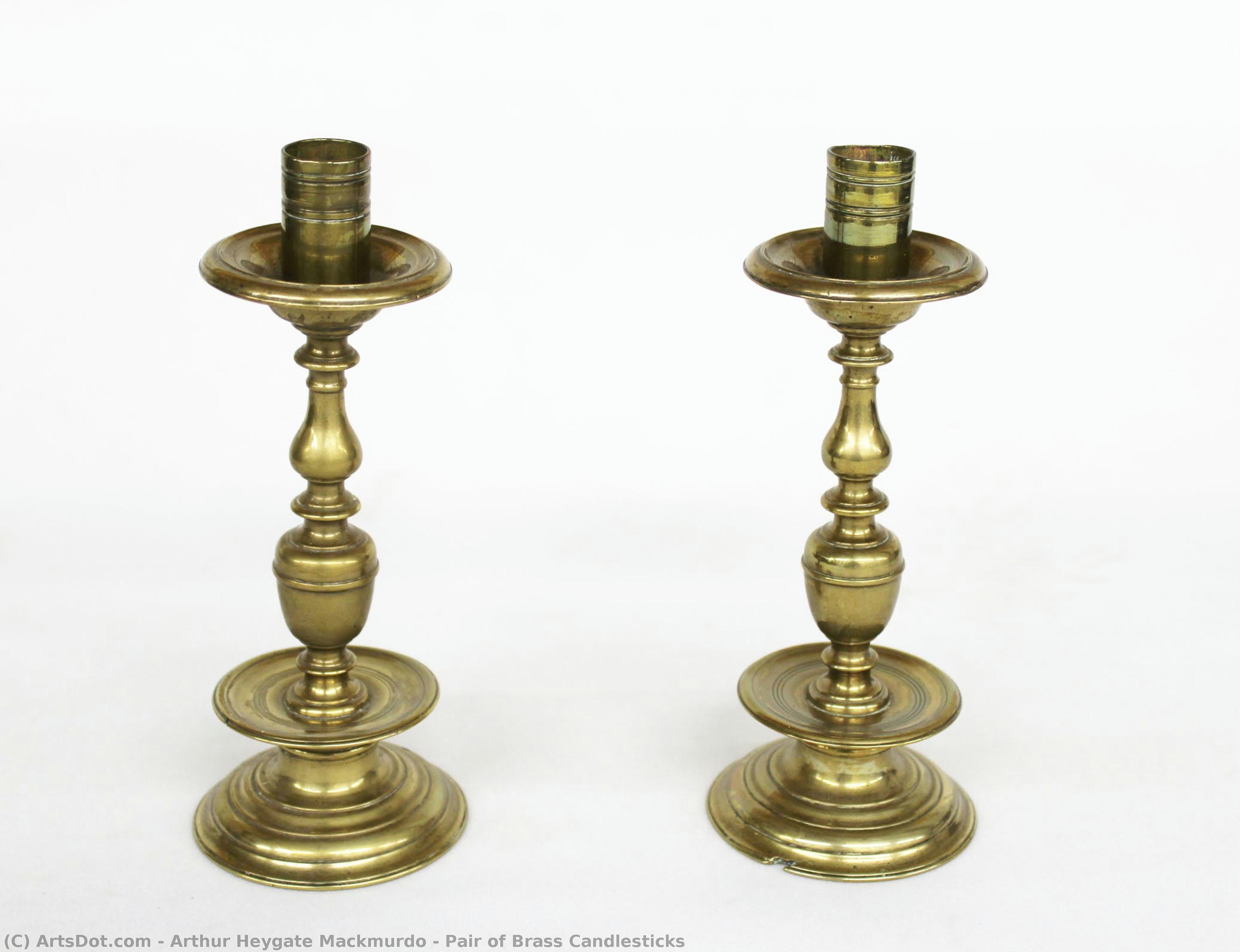 Pair Of Brass Candlesticks — Arthur Heygate Mackmurdo