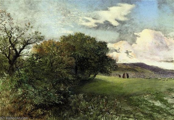 Labourers Working In The Fields With Sheep Grazing — Arthur Gilbert