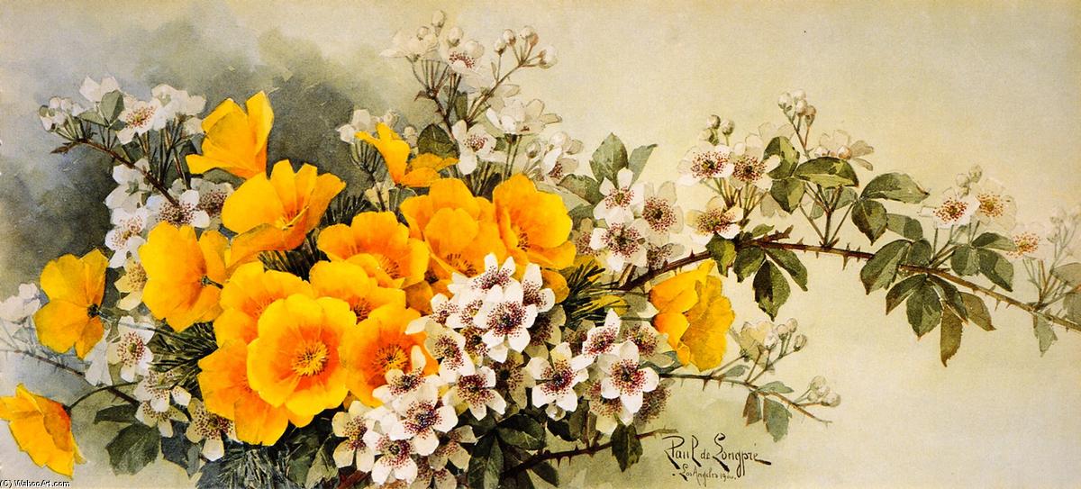 Poppies And Wild Blackberries — Raoul De Longpre