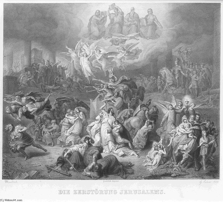 Die Zerstorung Jerusalems Gustav Eilers Nach Wilhelm Von Kaulbach — Wilhelm Von Kaulbach