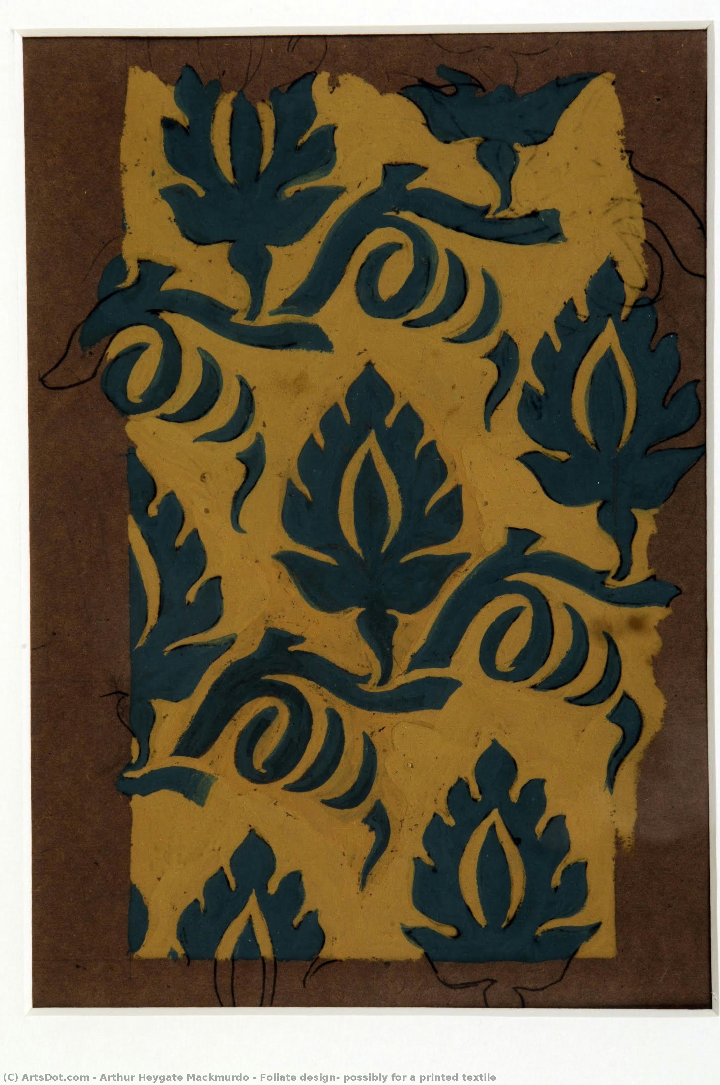 Foliate Design, Possibly For A Printed Textile — Arthur Heygate Mackmurdo