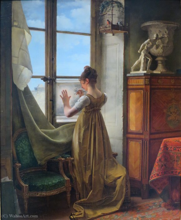 A Girl Copying A Drawing — Michel Martin Drolling