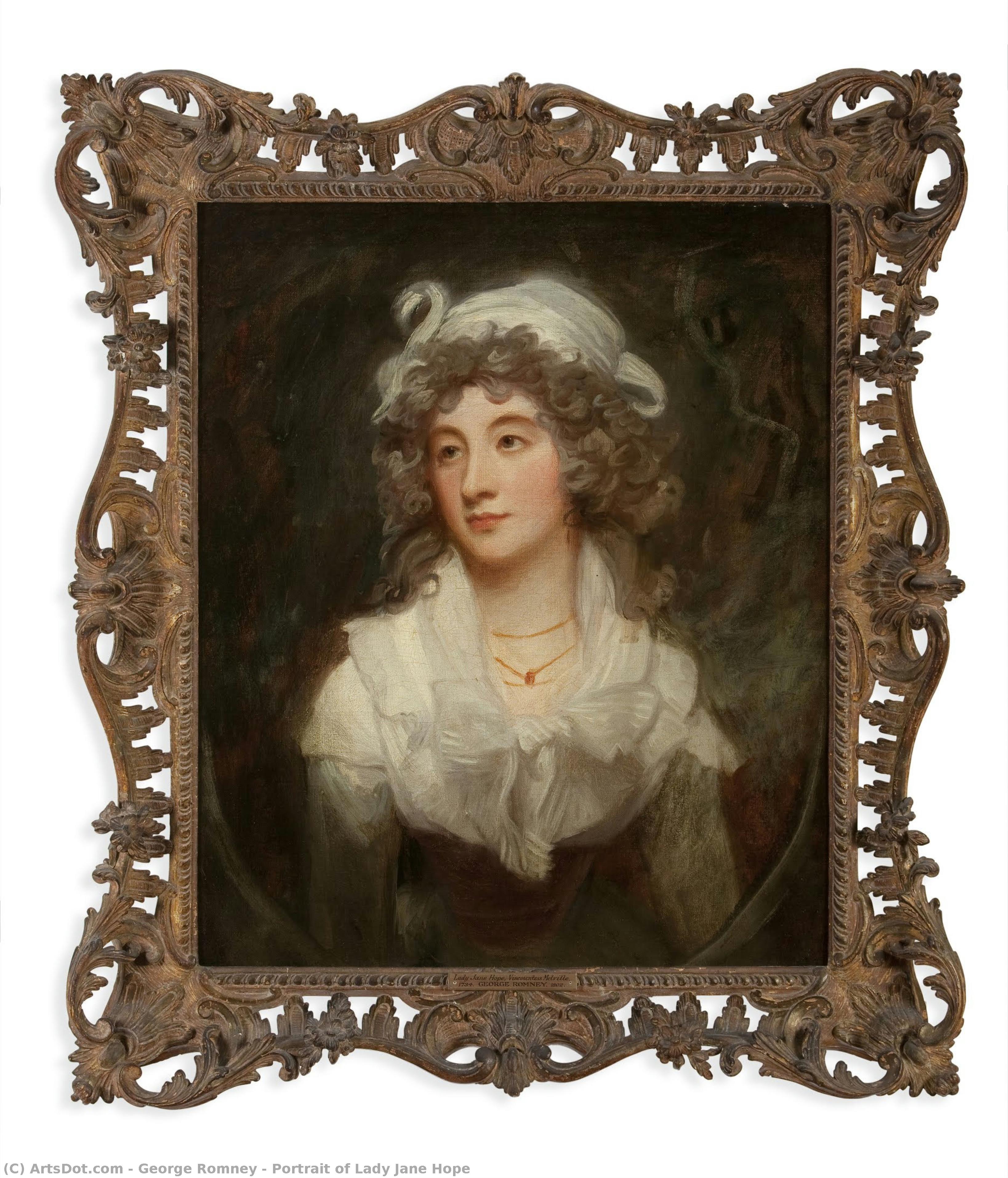 Portrait Of Lady Jane Hope — George Romney