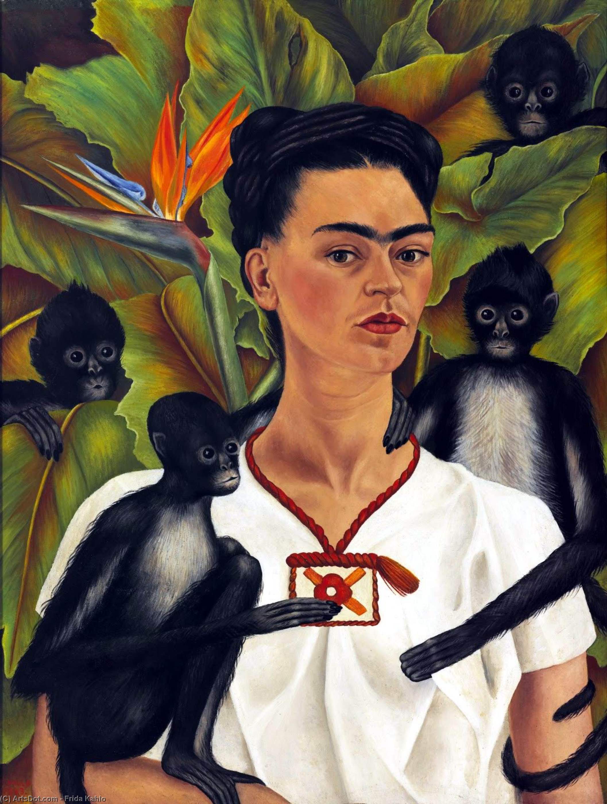 Autorretrato Con Monos — Frida Kahlo