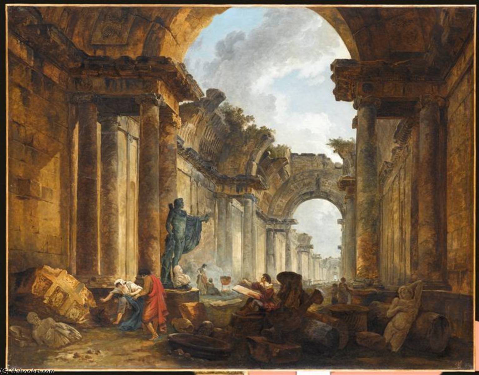 Vue De La Grande Galerie Du Louvre En Ruines — Hubert Robert