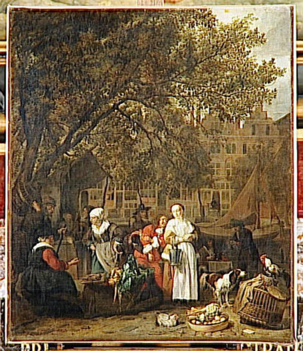 Le Marche Aux Herbes D'amsterdam — Gabriel Metsu