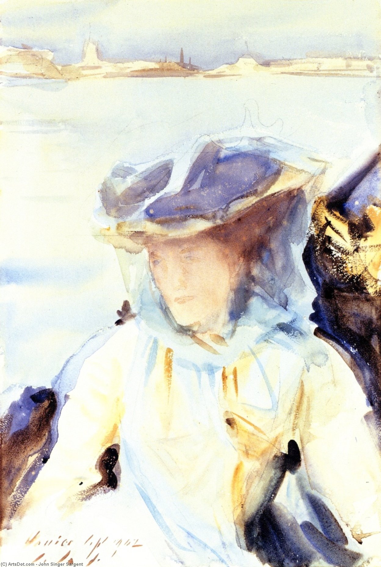 Mrs. Charles Hunter In A Gondola — John Singer Sargent