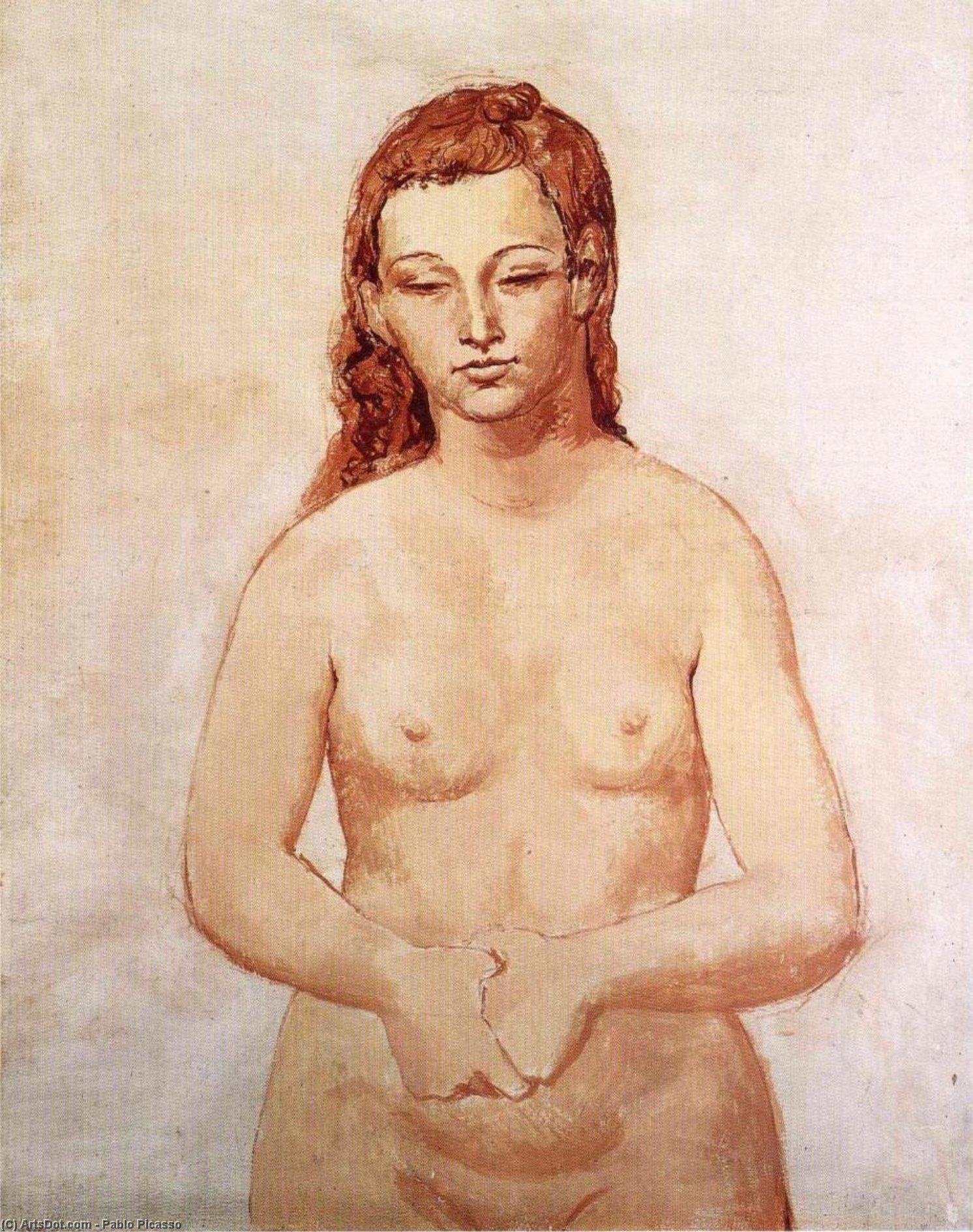 Nude With Her Hands Pressed To Each Other — Pablo Picasso