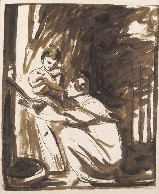 Study For 'the Misses Hill' — George Romney