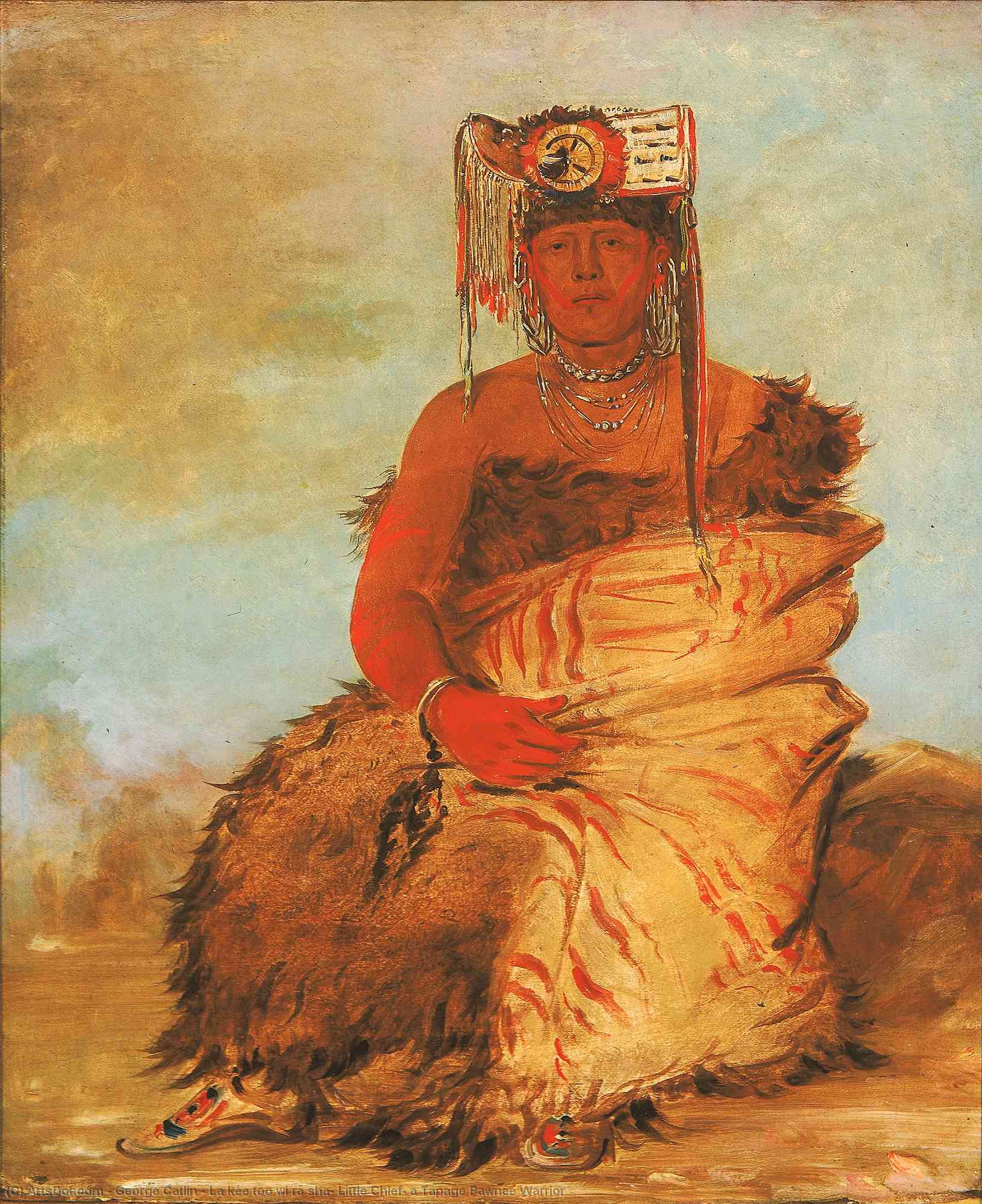 La Kée Too Wi Rá Sha, Little Chief, A Tapage Pawnee Warrior — George Catlin