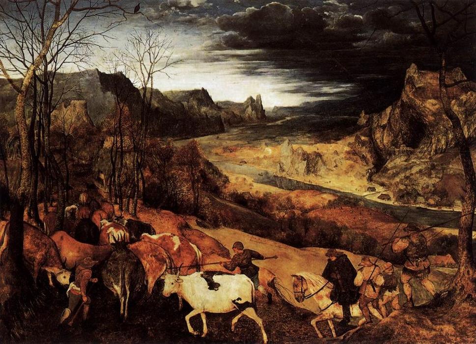 The Return Of The Herd (november) — Pieter Bruegel The Elder