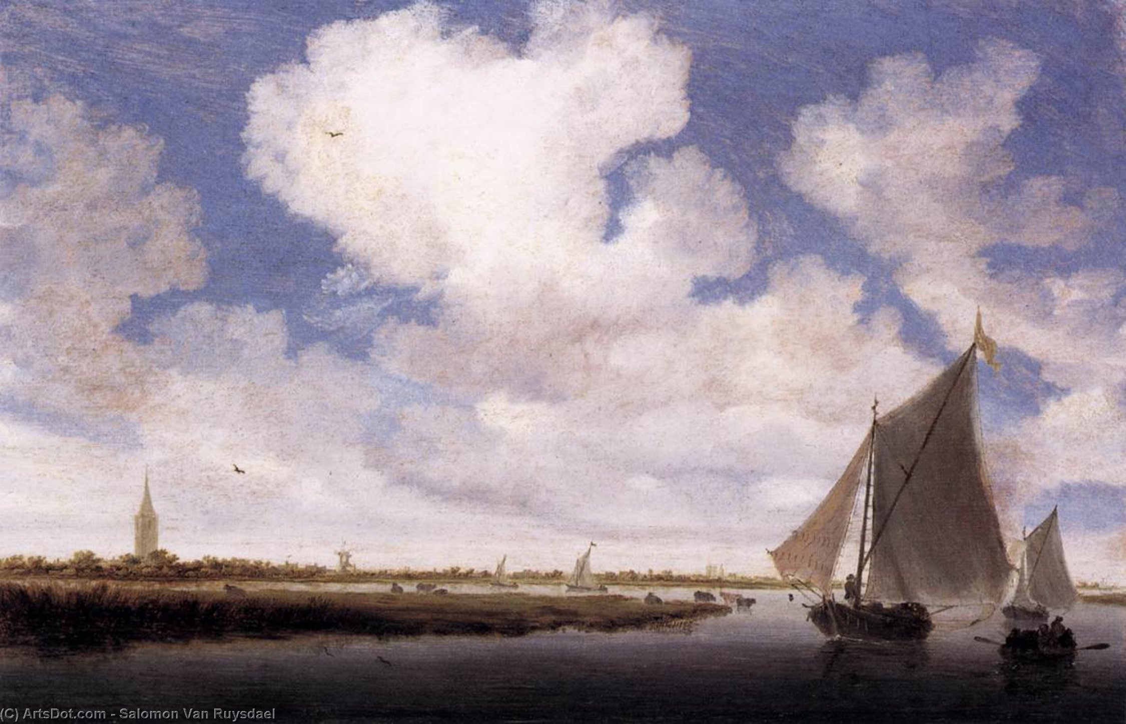 Sailboats On The Wijkermeer — Salomon Van Ruysdael