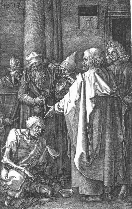 St Peter And St John Healing The Cripple (no. 16) — Albrecht Dürer