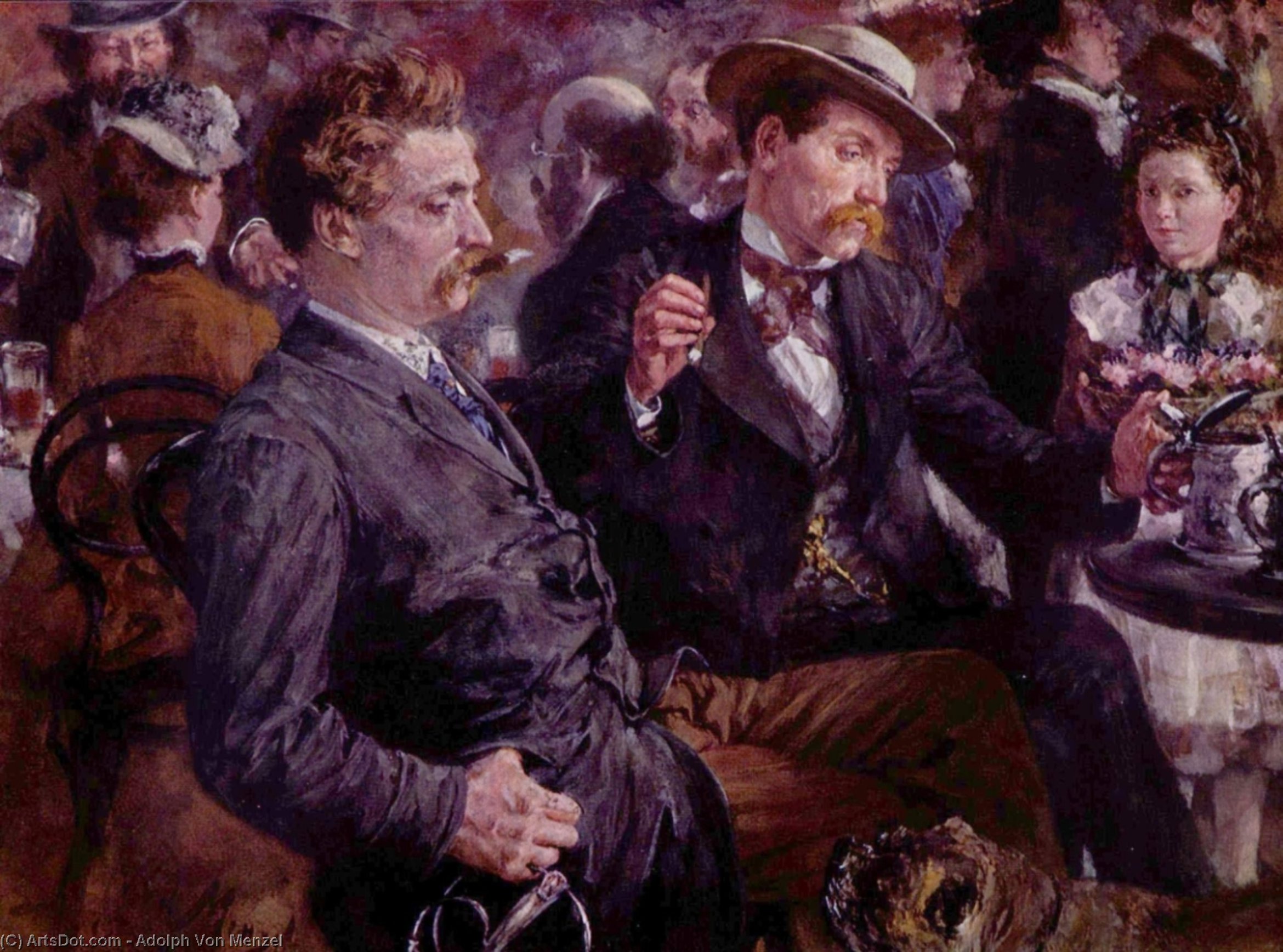 At The Beer Garden — Adolph Von Menzel