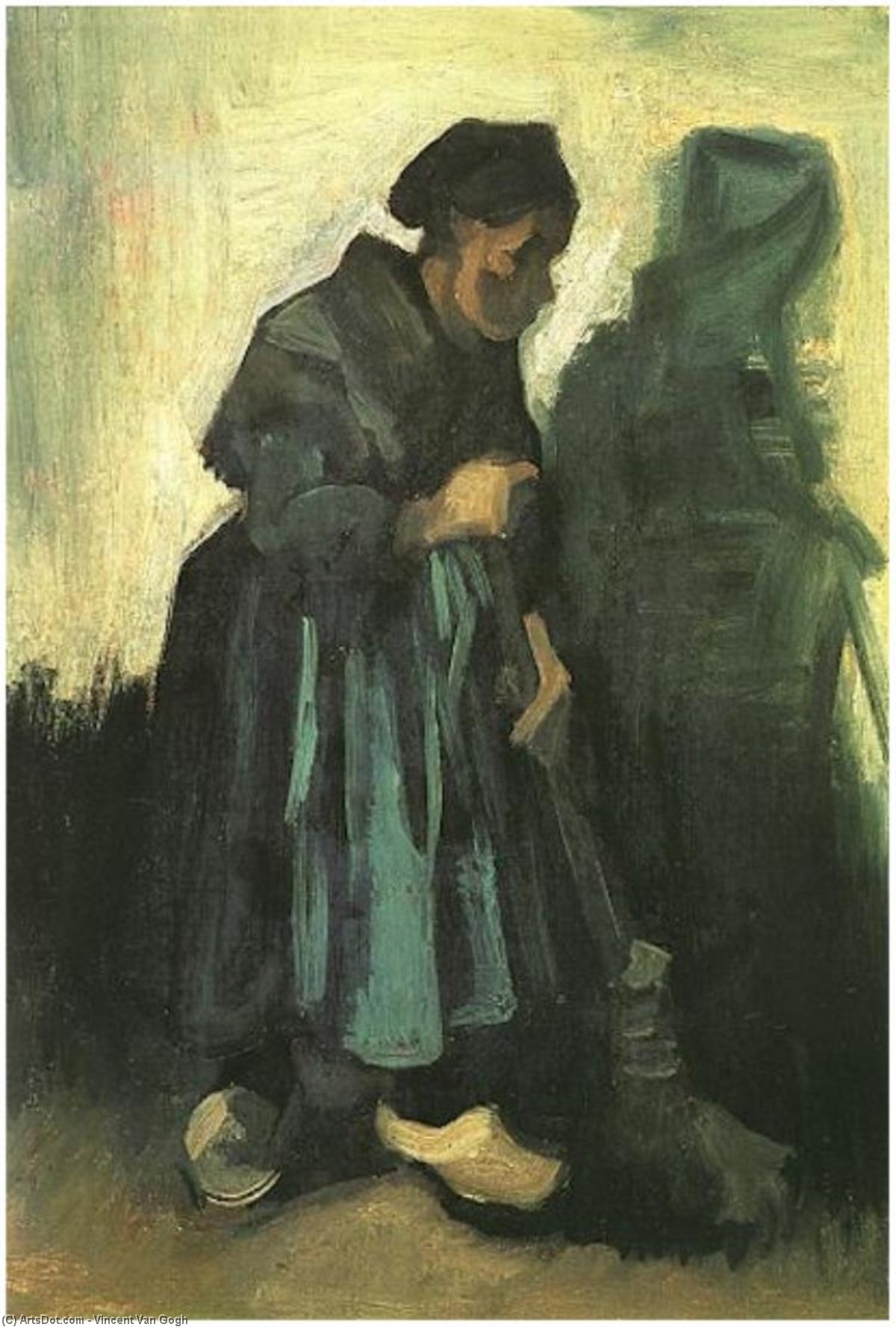 Peasant Woman Sweeping The Floor — Vincent Willem Van Gogh