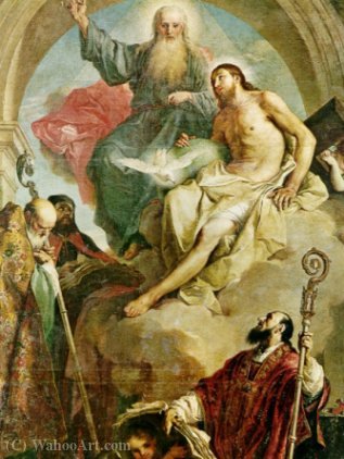 Holy Trinity With The Saints Niccolò, Basili And Gregory. — Giambettino Cignaroli