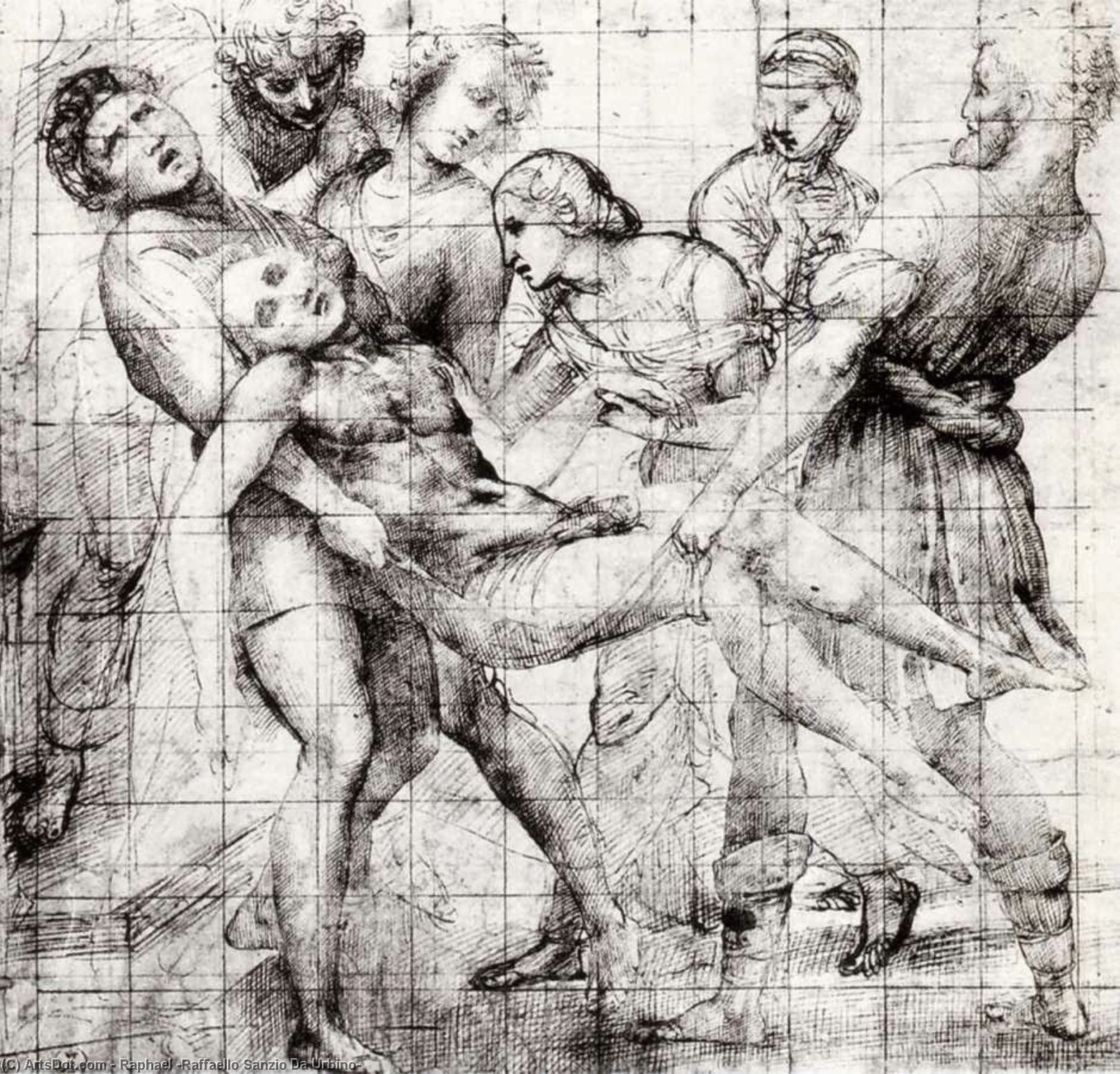 Study For The 'entombment' In The Galleria Borghese, Rome — Raphael