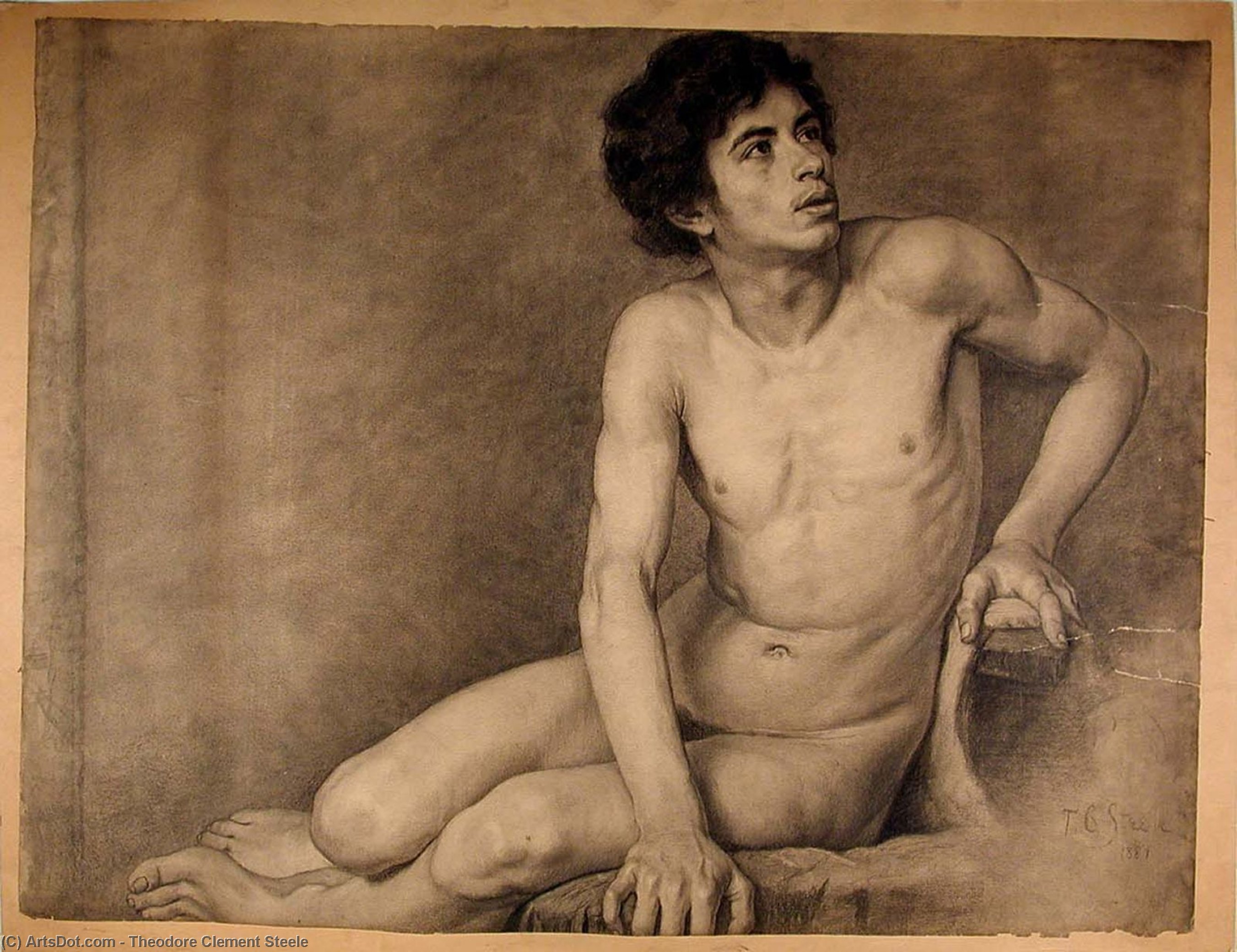 Seated Male Academy Figure — Theodore Clement Steele