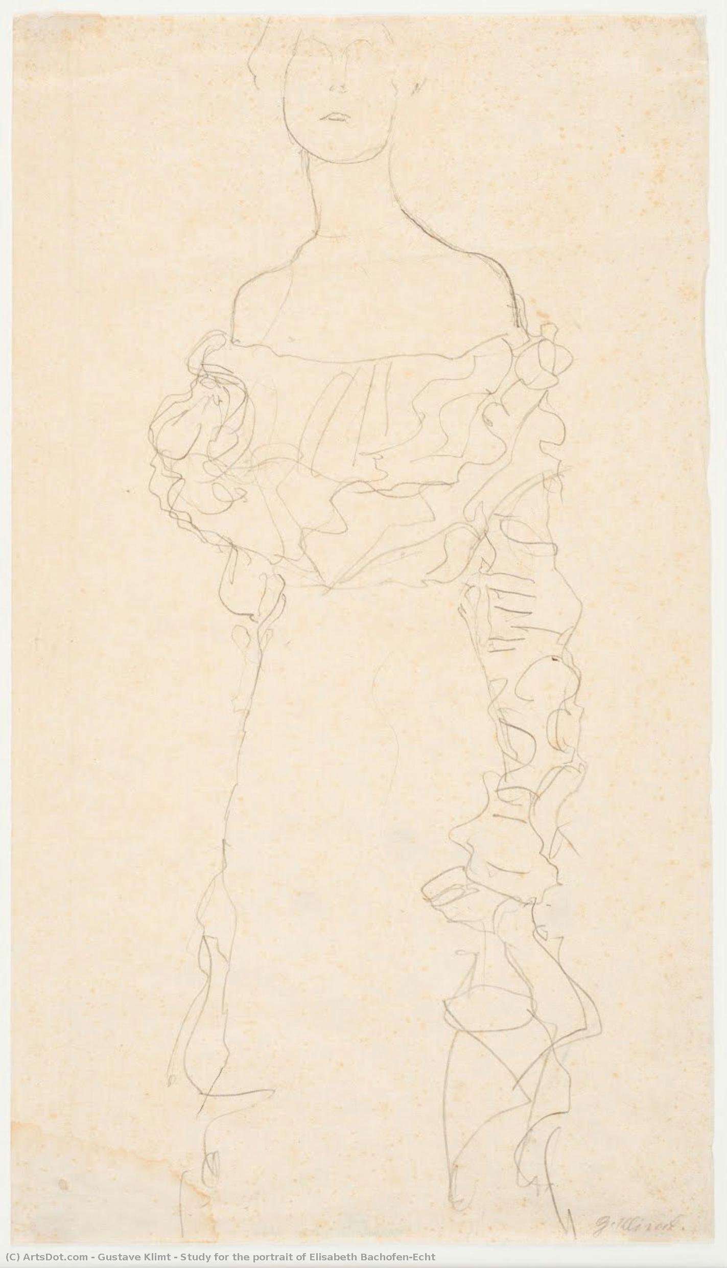 Study For The Portrait Of Elisabeth Bachofen-echt — Gustav Klimt