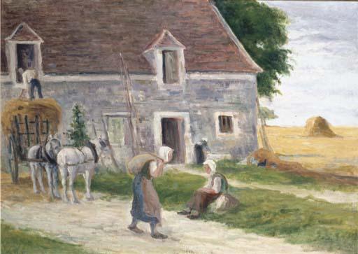 Farmers At The Farm — Maximilien Luce