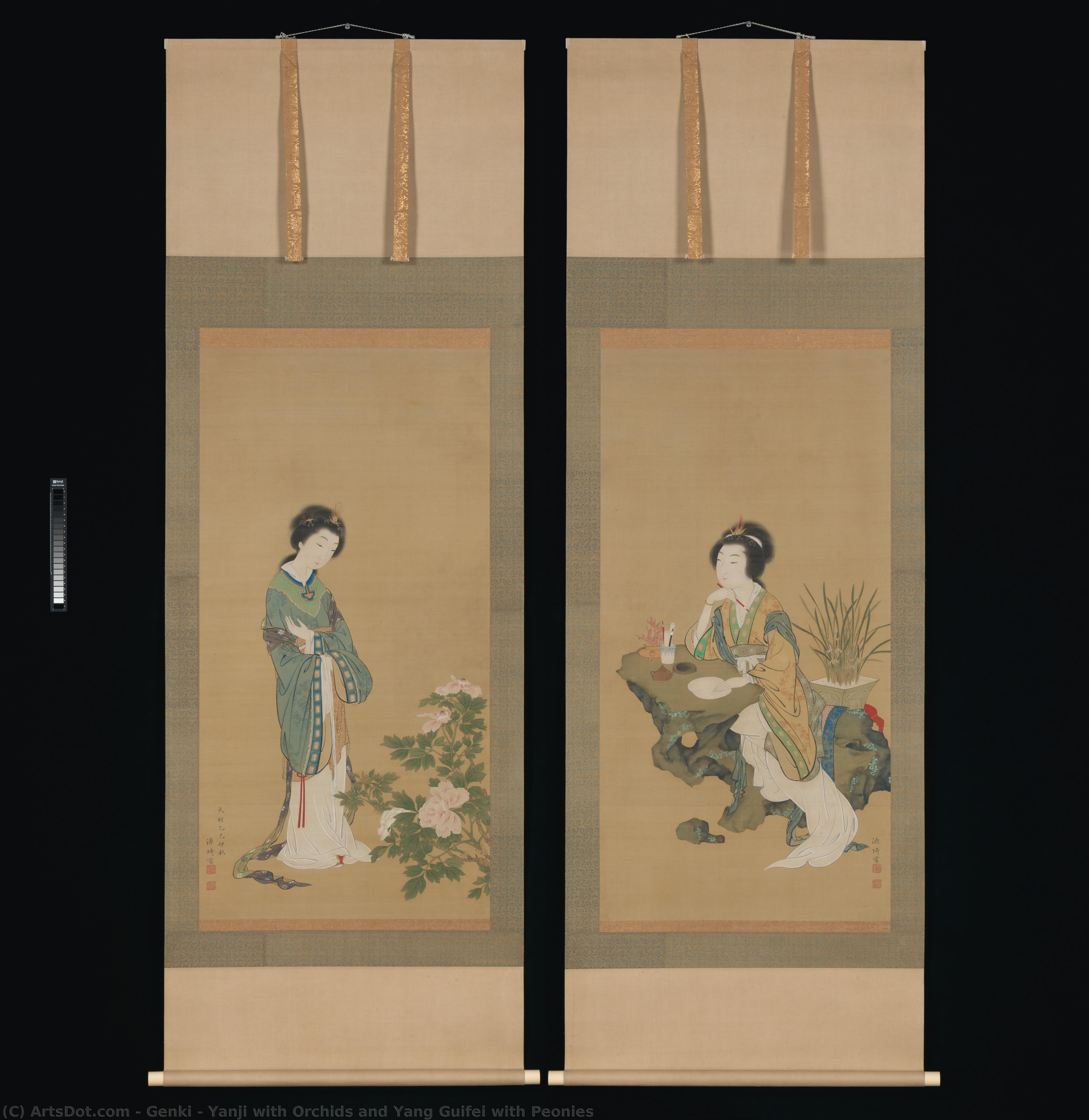 Yanji With Orchids And Yang Guifei With Peonies — Komai Ki