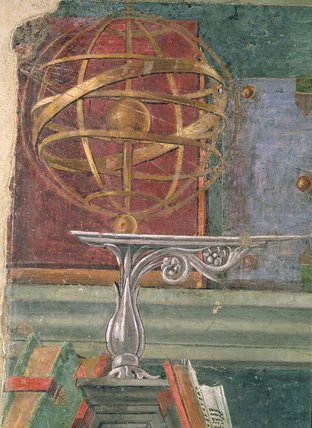 Detail From St.augustine In His Study Showing An Armillary Sphere — Sandro Botticelli