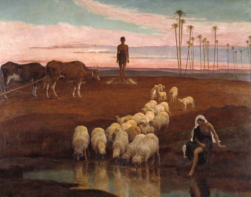 The Ploughman And The Shepherdess Time Of The Evening Prayer — Frederick Goodall