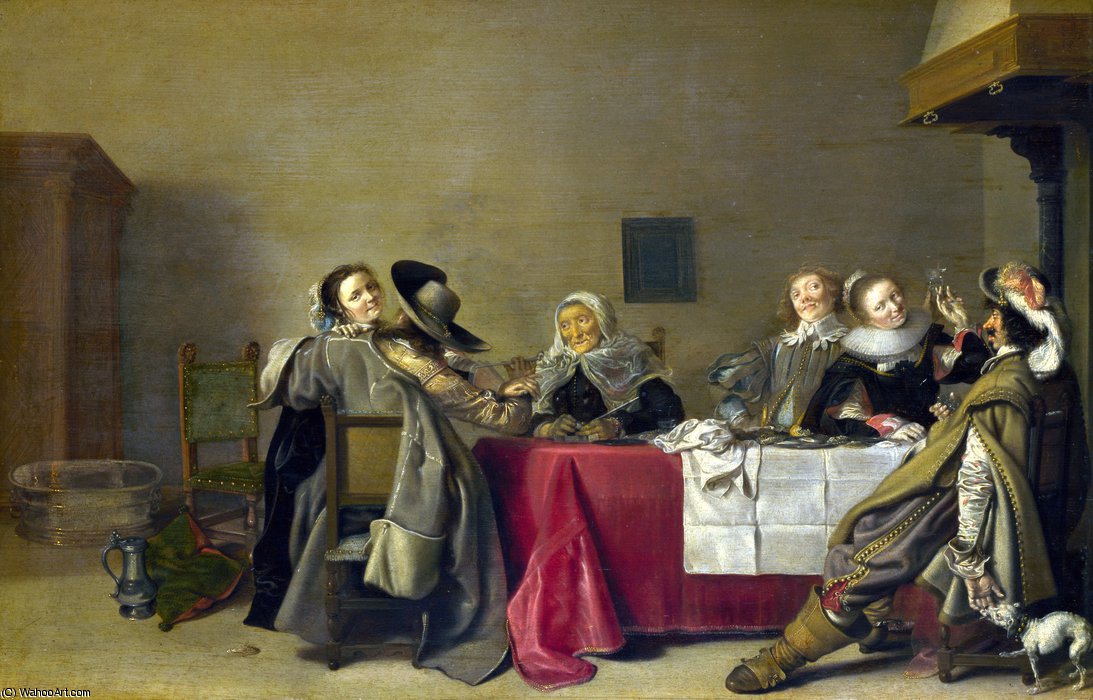 A Merry Company At Table — Hendrik Gerritsz Pot