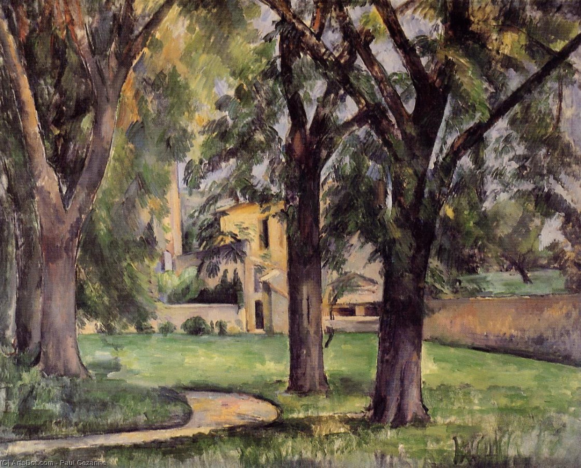 Chestnut Tree And Farm At Jas De Bouffan — Paul Cézanne