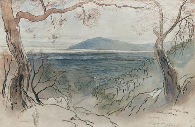 A View Of Santa Maura, Levkas, Ionian Islands — Edward Lear