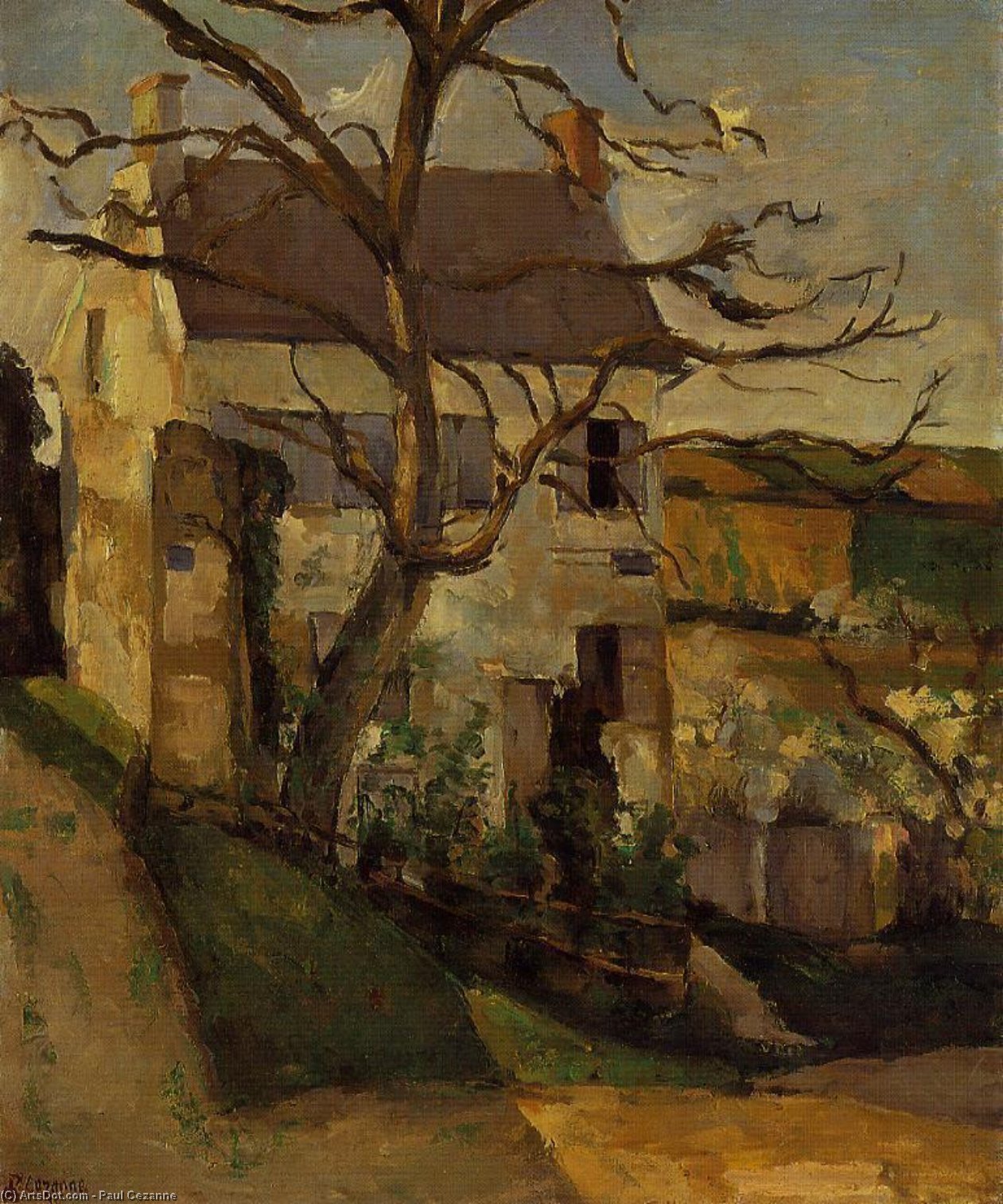 House And Tree, The Hermitage, Pontoise — Paul Cézanne