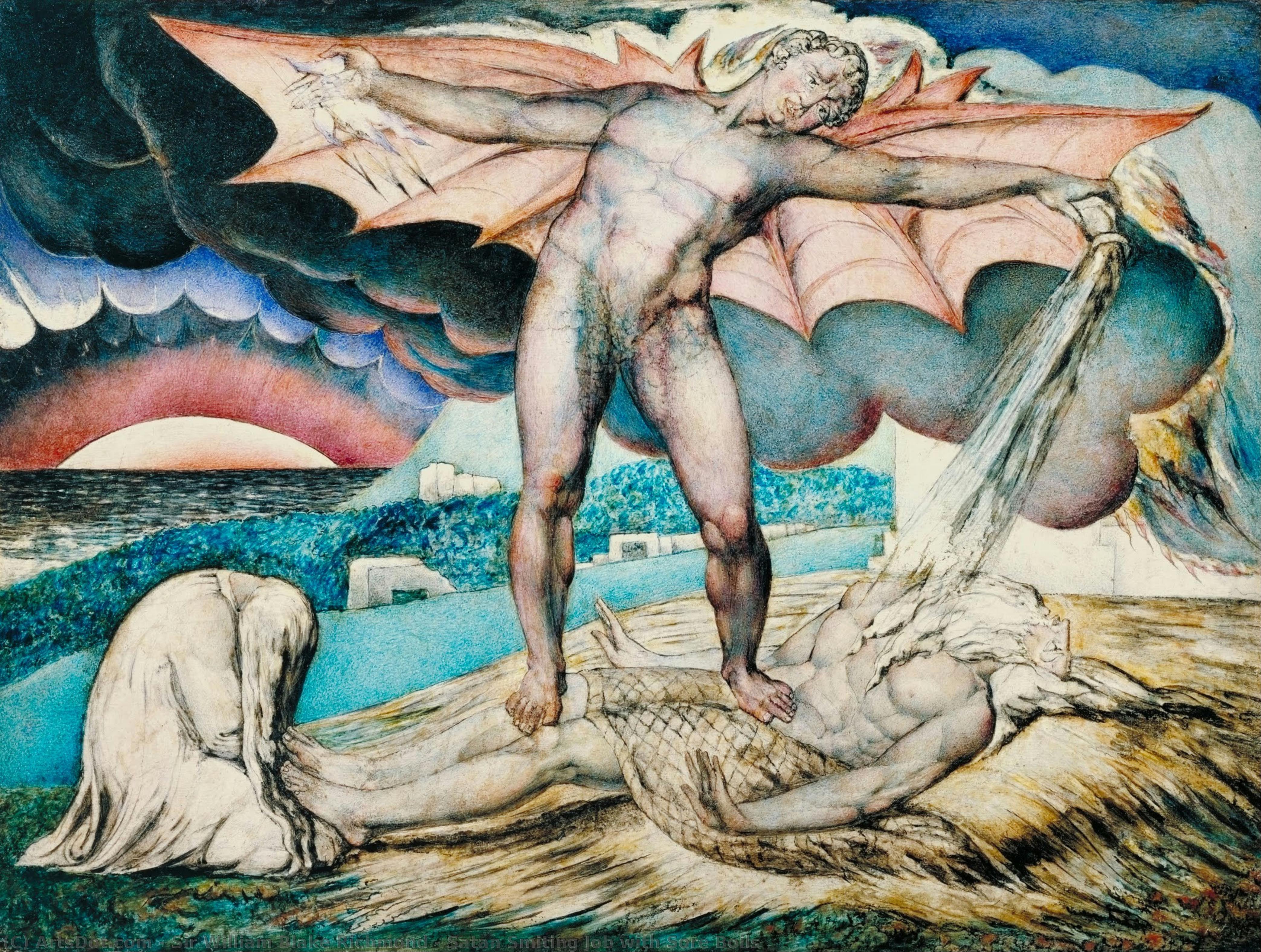 Satan Smiting Job With Sore Boils — Sir William Blake Richmond