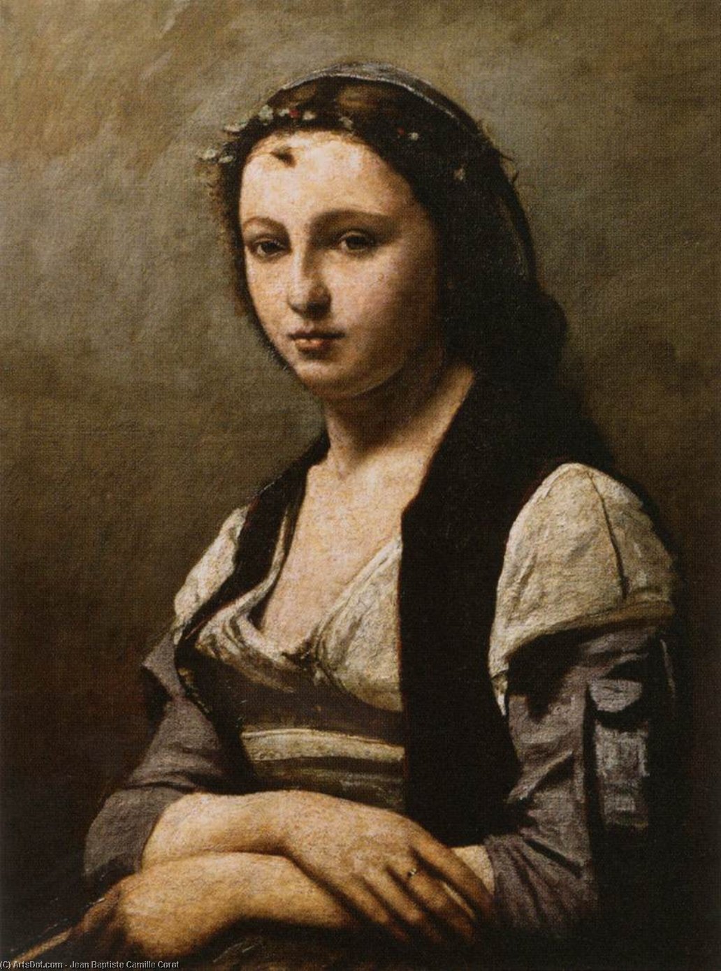 The Woman With The Pearl — Jean-baptiste-camille Corot