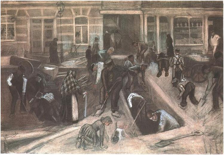 Torn-up Street With Diggers — Vincent Willem Van Gogh